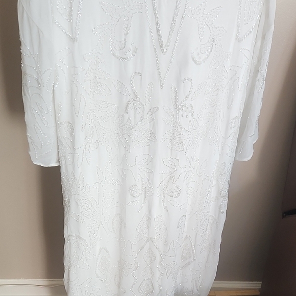 Zara White Dress with Silver Embroidery - Picture 10 of 10